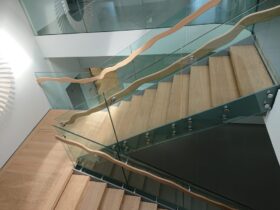 Office glass stair railing