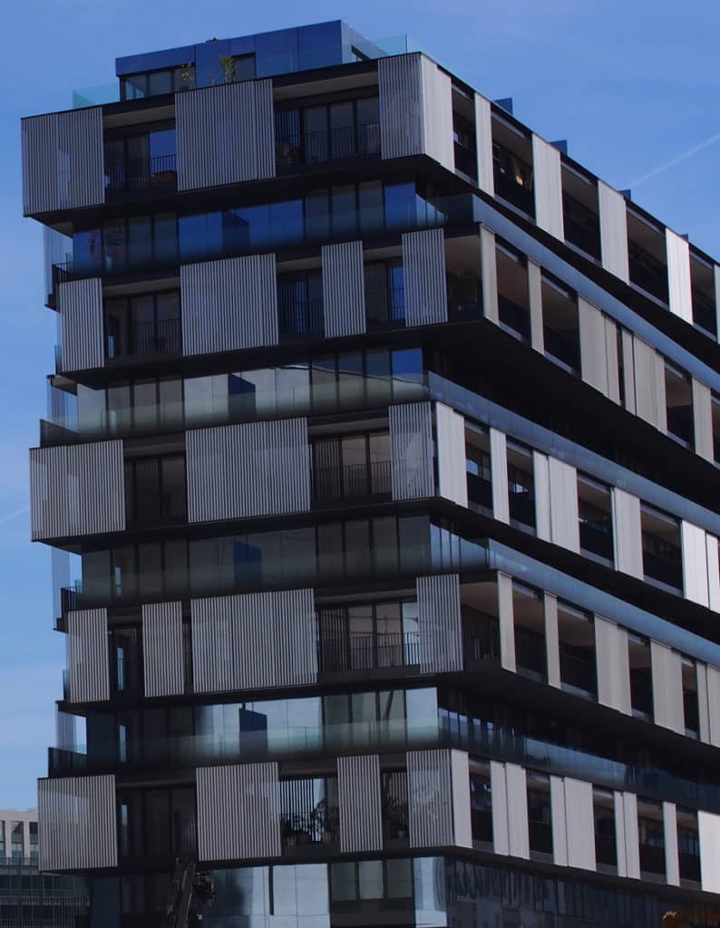 Glass balconies, One Building