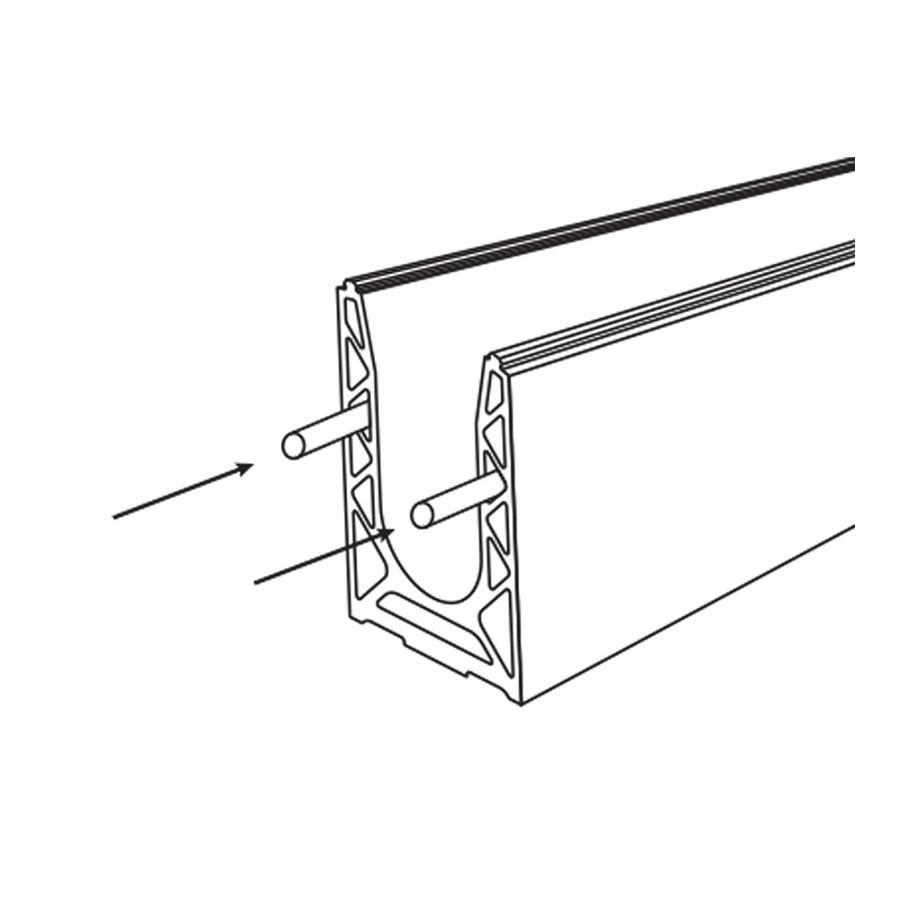 Goupille d'alignement du profile de garde-corps en verre - pour rail SABCO Original et X