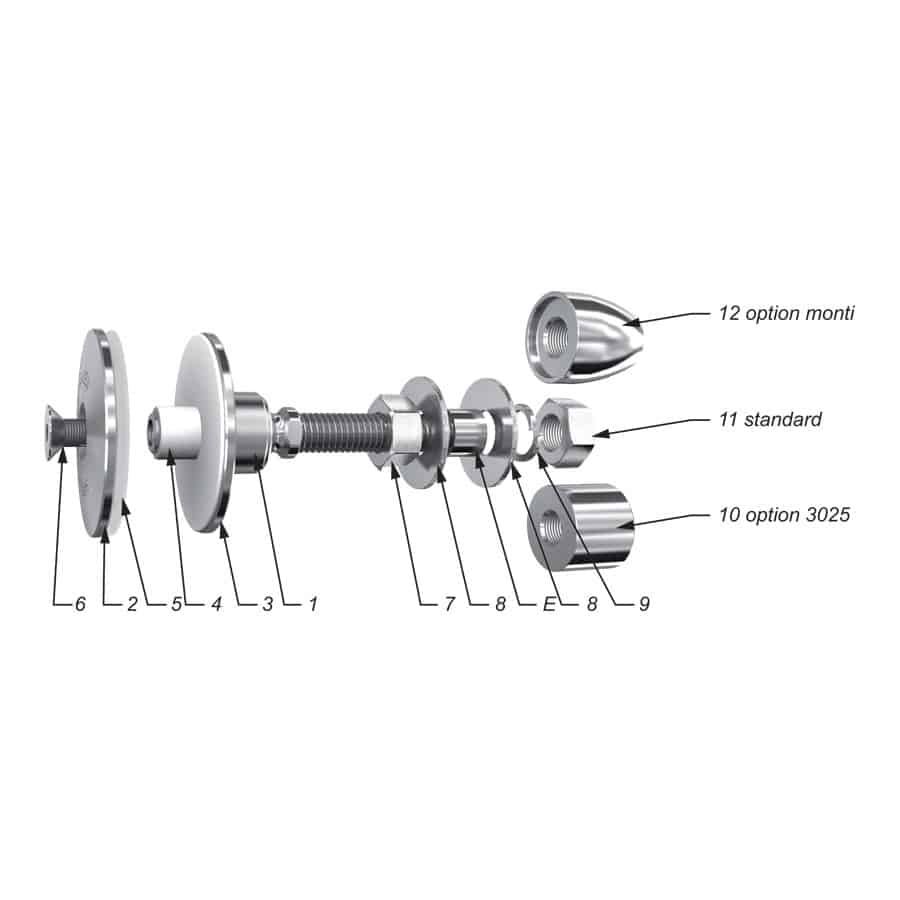 Fixation VEA rotulée tête cylindrique non affleurante - perçage Ø16 mm