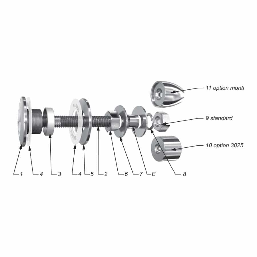 Fixation VEA non rotulée tête cylindrique non affleurante - ø50 mm