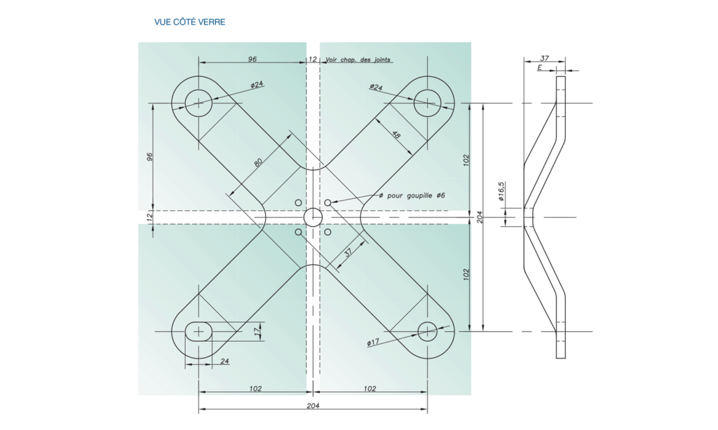 attache découpée - inox 316 - avis technique