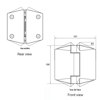 charniere portillon verre verre brosse brushed pool hinge glass to glass dessin 120 gtog 1