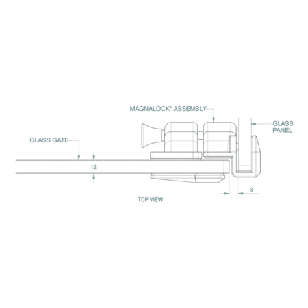 Serrure/gâche de sécurité verre/verre 90° pour portillon de piscine6